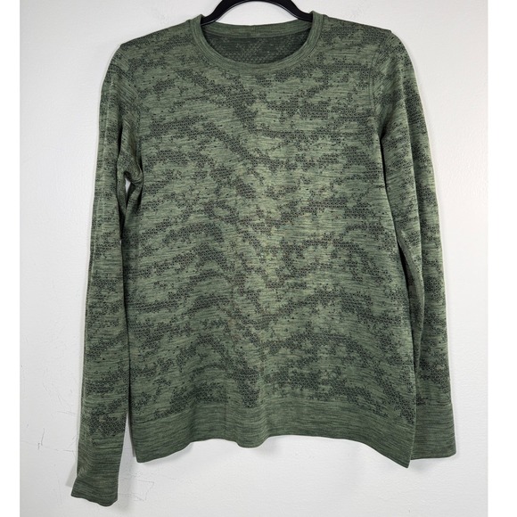 Lululemon Tops - Lululemon M/L Swiftly Tech Long Sleeve Crew Rainforest Green Dot Scape Mesh Top